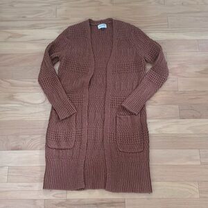 Universal Thread | long red/burnt orange cardigan | open front | size S